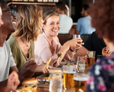 Editorial photograph representing dining
